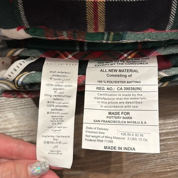 NWT Pottery Barn King/Cal King Stewart Plaid Quilt - Picture 7 of 10